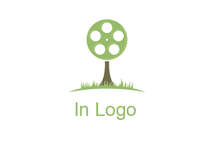 film reel on tree logo