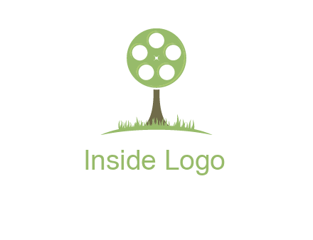 film reel on tree logo