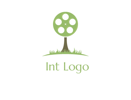 film reel on tree logo