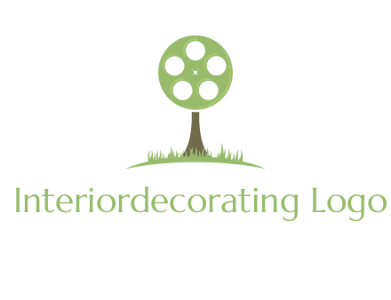 film reel on tree logo