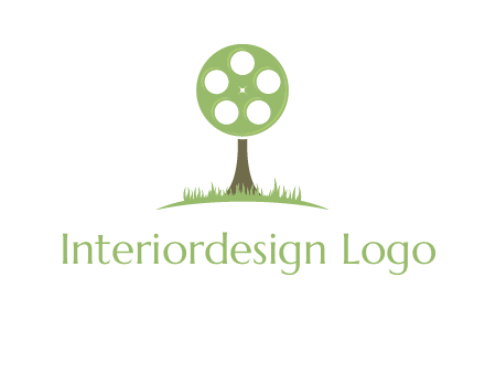 film reel on tree logo