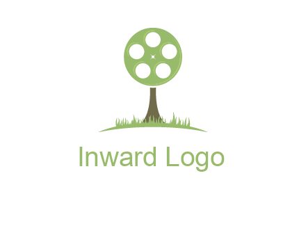 film reel on tree logo