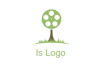 film reel on tree logo