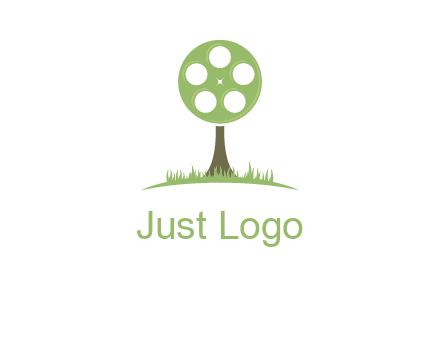 film reel on tree logo