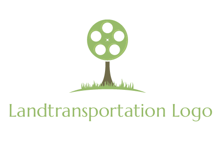film reel on tree logo