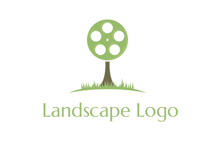 film reel on tree logo