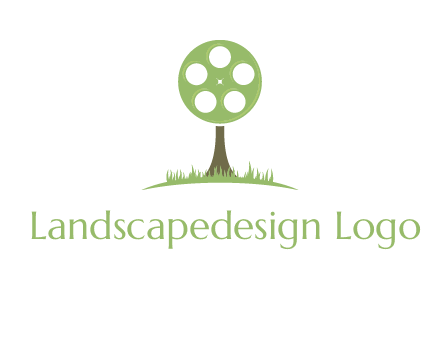 film reel on tree logo