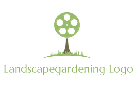 film reel on tree logo