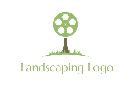 film reel on tree logo