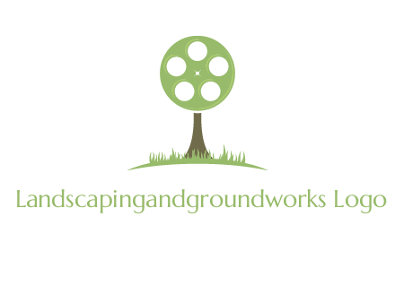 film reel on tree logo