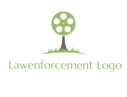 film reel on tree logo