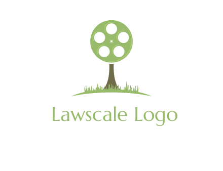 film reel on tree logo