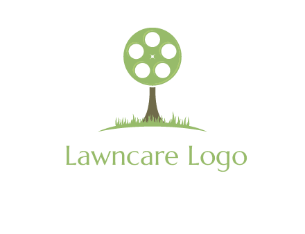 film reel on tree logo