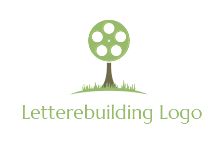 film reel on tree logo
