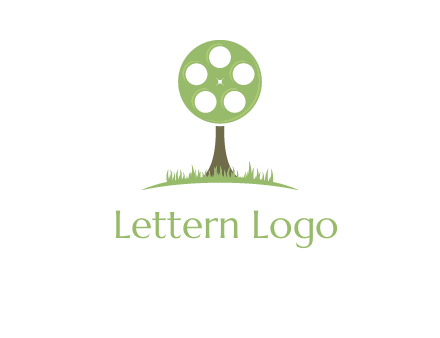 film reel on tree logo