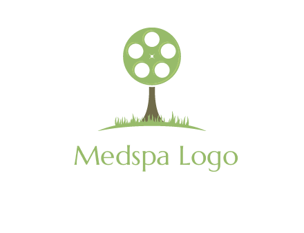 film reel on tree logo