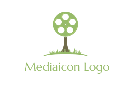 film reel on tree logo