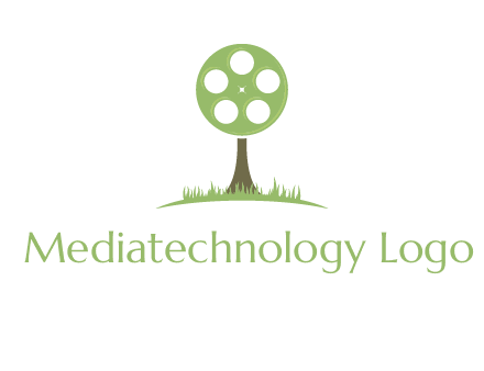 film reel on tree logo