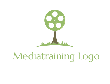 film reel on tree logo