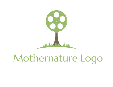 film reel on tree logo