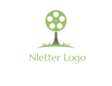 film reel on tree logo