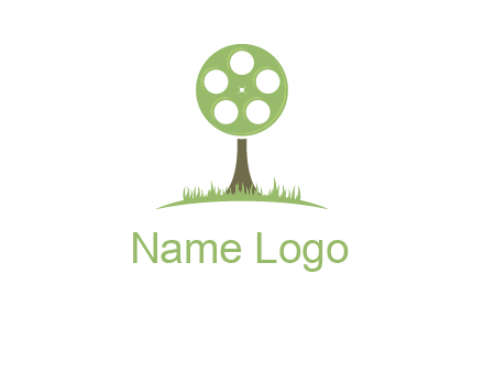 film reel on tree logo