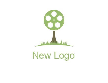 film reel on tree logo
