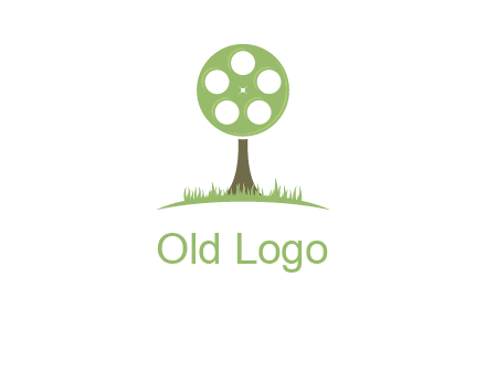 film reel on tree logo