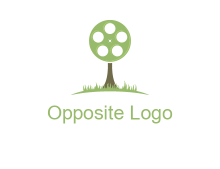 film reel on tree logo