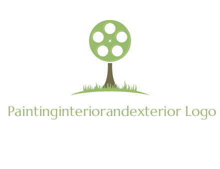 film reel on tree logo