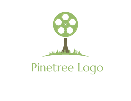 film reel on tree logo