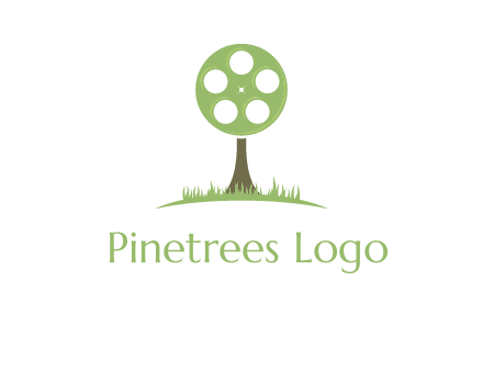 film reel on tree logo