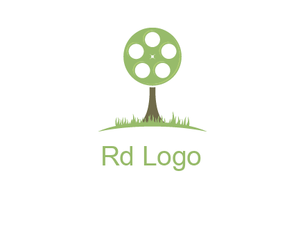 film reel on tree logo