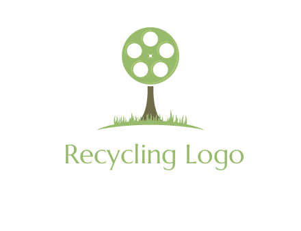 film reel on tree logo