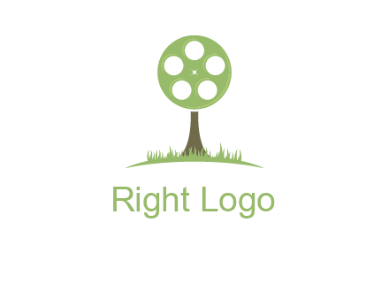 film reel on tree logo