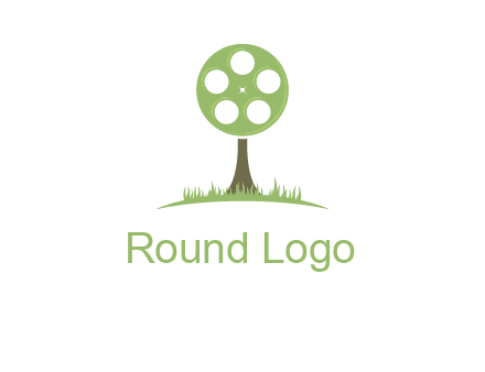 film reel on tree logo