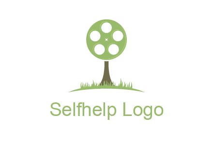 film reel on tree logo