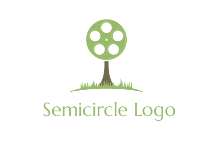 film reel on tree logo