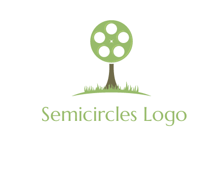 film reel on tree logo