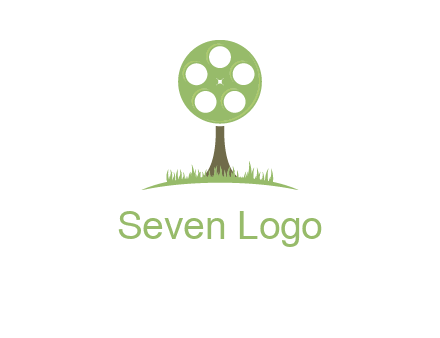 film reel on tree logo