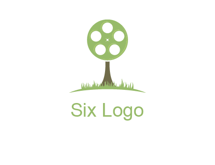 film reel on tree logo