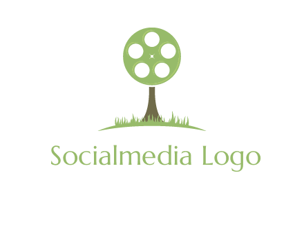 film reel on tree logo