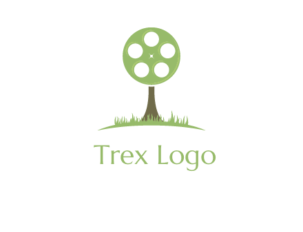 film reel on tree logo