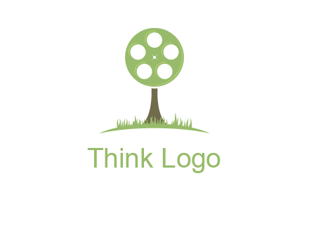 film reel on tree logo