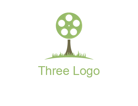 film reel on tree logo