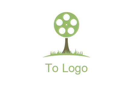 film reel on tree logo