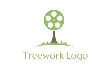 film reel on tree logo