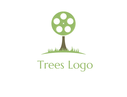 film reel on tree logo