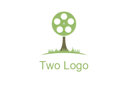film reel on tree logo