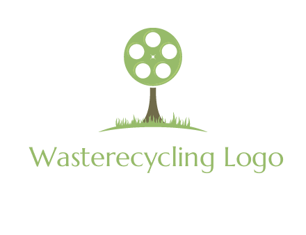 film reel on tree logo
